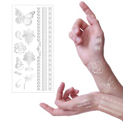 China Body Temporary Waterproof Hand Sticker Custom Metallic Tattoo Stickers Eco - Friendly for sale