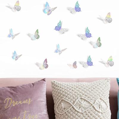 China Removable WALL STICKER 3D Butterfly Wall Sticker Decal for Nursery Room Decoration Murals for sale