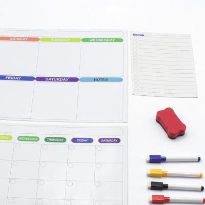 China Hot Selling School Weekly Calendar Monthly Planner Magnetic Whiteboard with Marker Pen Dry Erase Board Fridge Magnetic Whiteboard for sale