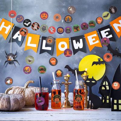 China Custom Cake Decorating Party Wall School Halloween Decorative Sticker With Pumpkin Spider Bat Ghost for sale