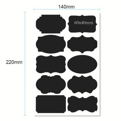 China Waterproof+Eco-friendly chalkboard labels stickers, different shapes labels for jars, labels for food containers with 1 white chalk for sale