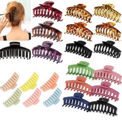 China Colorful Fashion Rinhoo Hair Claw Accessories Big Size Acrylic Plastic Acetate Women Girl Hair Claw Shark Hair Sling Large for sale