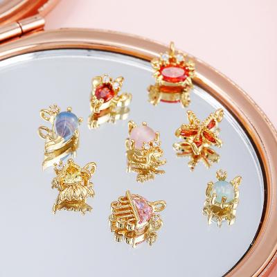 China DIY Elegant Hot Selling Pendant Charms For Jewelry Making Bulk Colorful Zircon Sea Animal Handmade Accessories for sale