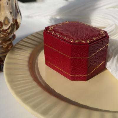 China Small Display Jewelry Packaging Box Bronzing Single Earring Ring Gift Boxes Vintage Engagement Wedding Display Cardboard Boxes for sale