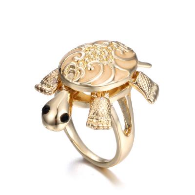 China New Design ALLOY Gold Plated Alloy Glow In The Dark Turtle Tortoise Finger Ring For Women Jewelry for sale