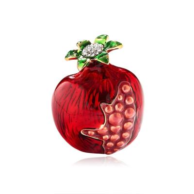 China ALLOY Creative Charm Kids Gift Enamel Metal Half Pomegranate Reverse Pins Brooch For Women Jewelry for sale