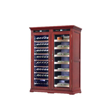 China Large Capacity 1800pcs Double Zone Commercial Cigar Humidor Electric Compressor Cigar Cabinet for sale