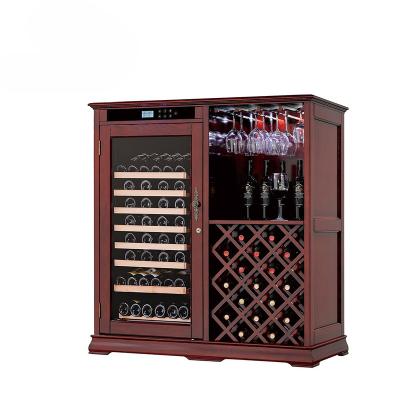 China 69 Bottle Commercial Hotel Wine Cabinet Socket Freezer Refrigerator Wood Electric Wine Cooler for sale