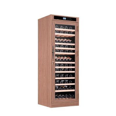 China Commercial 101 Bottles Commercial Restaurant Large Capacity Dual Zone Cooler Display Wine Fridge for sale