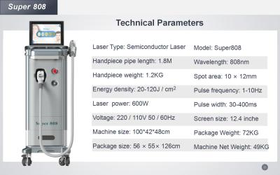 Cina Macchina di depilazione del laser a diodi del salone 808nm con il sistema di raffreddamento della pelle efficiente in vendita