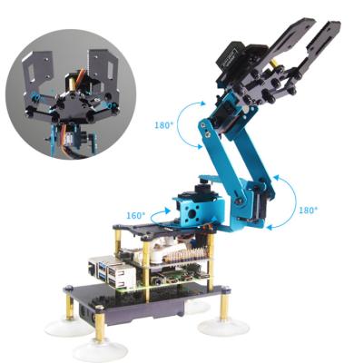 China Pie Robotic Expandable Robotic Arm Raspberry STEAM Kit Education Robotic Arm /programmable Kits for sale