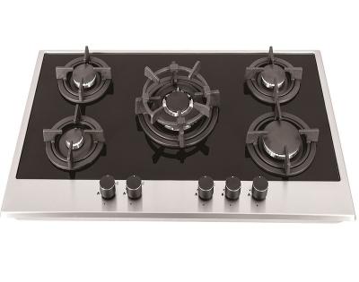 China Flame Failure Devices 5 Burners Gas Stove Cooker Hob For Kitchen for sale