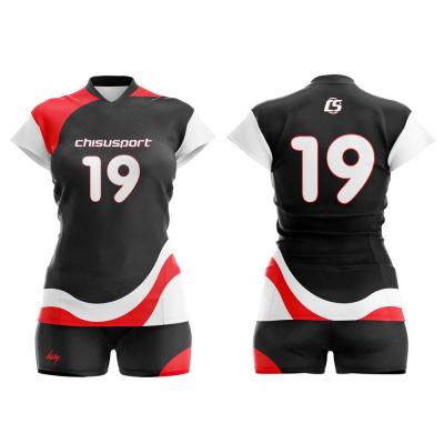 China 100%polyester Chisu customized LOGO volleyball sublimation beach men's and women's volleyball singlet uniform suit for sale