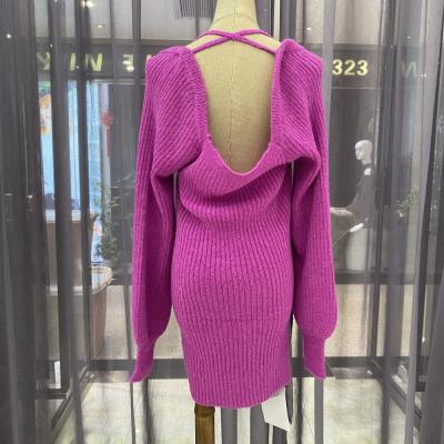 China QUICK DRY Back Hollow Neck Knit Dress for sale