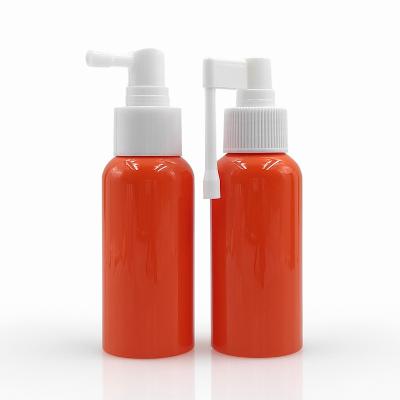 China Cosmetic cosmetics pet bottle plastic bottle 30ml 40ml 50ml 60ml medicinal nose oral rotary rocker spray bottle for sale