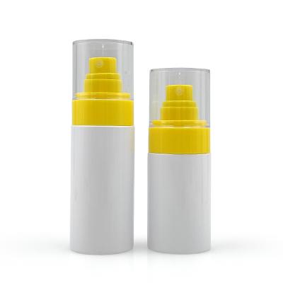 China Cosmetic straight round toner plastic pet bottles 150ml 100ml 60ml 50ml 30ml white spray bottle for sale