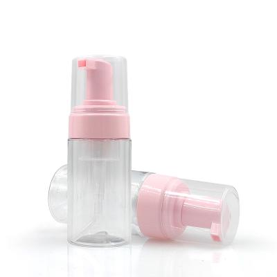 China Cosmetic PET cosmetic packaging bottle Transparent facial cleansing brush foam bottle pump 100ml 50ml for sale