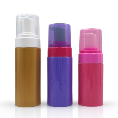 China Cosmetic custom logo packaging bottle pet empty colored foam pump cosmetic bottle 50ml 60ml for sale