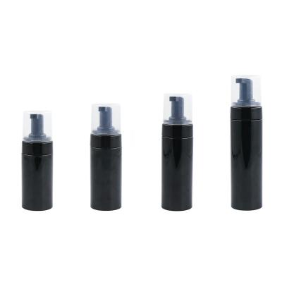 China Cosmetic custom packaging cosmetic pump bottle pet empty 100 ml  matte black foam pump bottle 50 ml for sale