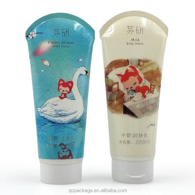 China Cosmetic Newly designed 220ml makeup empty aluminum/Laminated tube with flip top for body lotion face wash tube packaging for sale