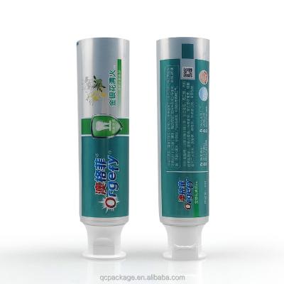 China Cosmetic 90g wholesale empty plastic aluminum toothpaste tube green  ABL aluminium laminated tubes for toothpaste for sale