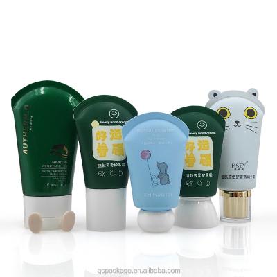 China Cosmetic Special tail 50ml 60ml 80ml 100ml plastic squeeze tube cute design cosmetic tube packaging for child's hand cream tube for sale