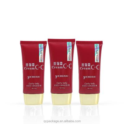 China Cosmetic 50g Luxury Red Cosmetic Squeeze Packaging ABL Tube High Glossy Aluminum Laminated Flat BB Cream/Sunscreen Cream Tube Packaging for sale