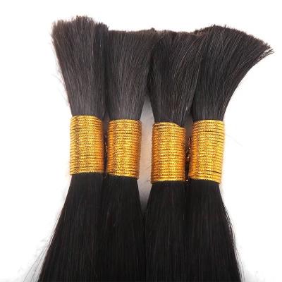 China Hair Bundle Ghair Bulk Unwefted Color 1B Natural Virgin Hair Bundles 12A Mink Brazilian Cuticle Aligned Brazilian Hair (1KG) for sale