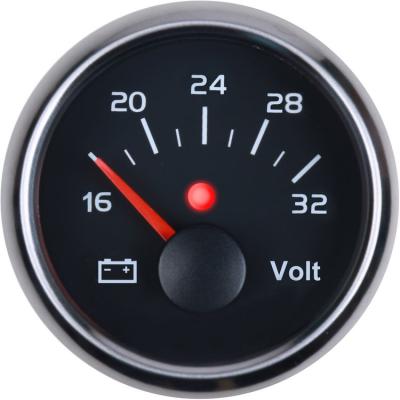 China 12V 24V Car Truck Voltmeter Gauge 52mm & Gauge 52mm (2-1/16 Volt