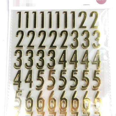 China Eco - Friendly Customized Gold Numbers And Alphabet Gold Cardboard Stickers for sale