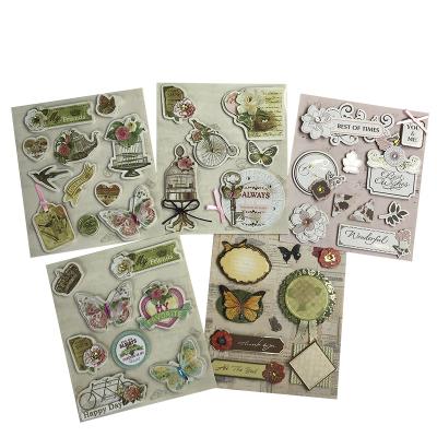 China Custom transparent retro decorative sticker 3D sticker vegetation set DIY manual decorative sticker for sale