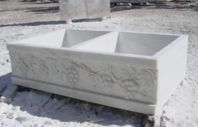 China white marble double sink for sale