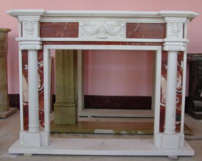 China column style marble fireplace mantel for sale