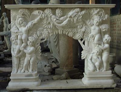 China white marble fireplace mantel for sale