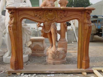 China yellow marble fireplace mantel  for sale