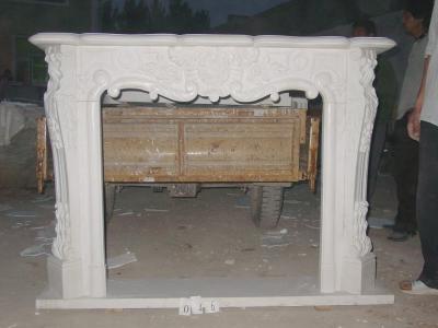 China man-made white marble fireplace mantel  for sale