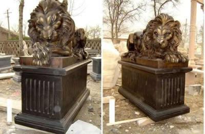 China bronze lying lion statue for sale