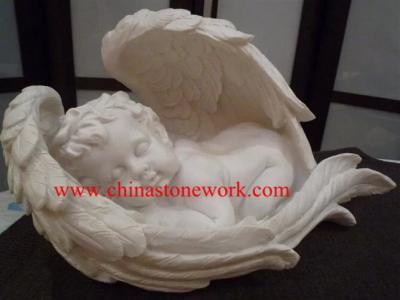 China sleeping baby angel with wing statue for sale