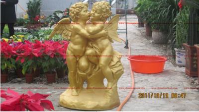 China fiberglass golden angel sculpture for sale