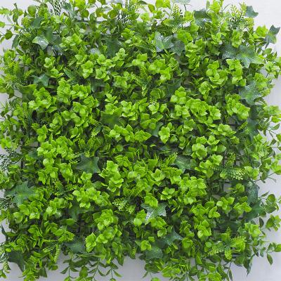 China Singapore imports PE particles home outdoor decoration artificial hedge jungle vertical hanging plant green artificial grass wall for sale