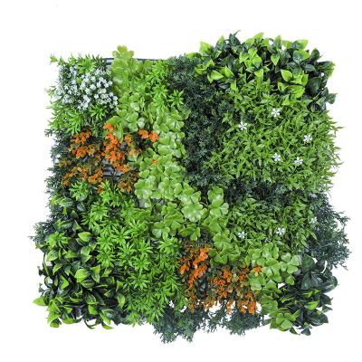 China Singapore imports PE particles home outdoor decoration artificial hedge jungle vertical hanging plant green artificial grass wall for sale