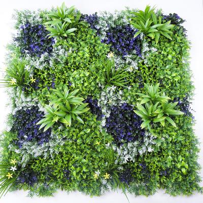 China Singapore imports PE particles home outdoor decoration artificial hedge jungle vertical hanging plant green artificial grass wall for sale