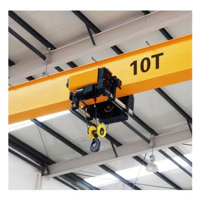 China Bridge Crane Hot Sale Europe Style 10 Ton Single Girder Electric Overhead Bridge Moving Crane With Electric Hoist For Sale for sale