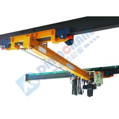 China Bridge Crane Europe Style 2 Ton Underslung Single Girder Electric Overhead Suspension Girder Traveling Crane with Low Headroom Design Price for sale