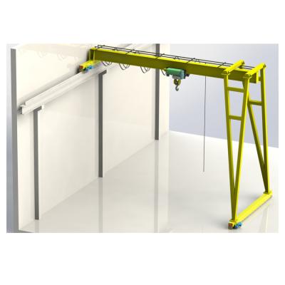 China Gantry crane workshop use 2 ton single girder 10 ton trackless half gantry crane railless with europe style electric wire rope hoist price for sale