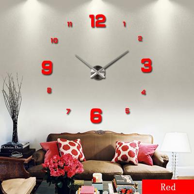 China Antique Style DIY CLOCK 3D Set Home Decoration Reloj De Wood Peeled Large Wall Clock 3D Wall Clock Stickers DIY Frameless Wall Clock For Living Room 3# for sale