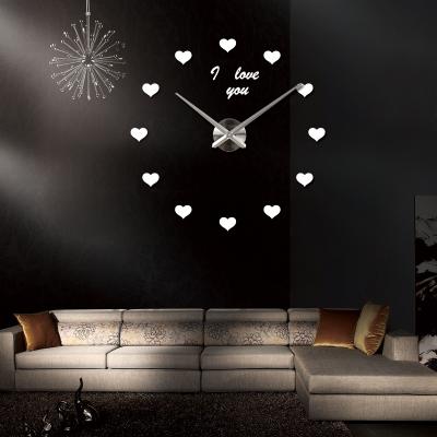 China Antique Style DIY CLOCK 3D Set Home Decoration Reloj De Wood Peeled Large Frameless Wall Clock 3D Wall Clock Stickers DIY For Living Room 21# for sale