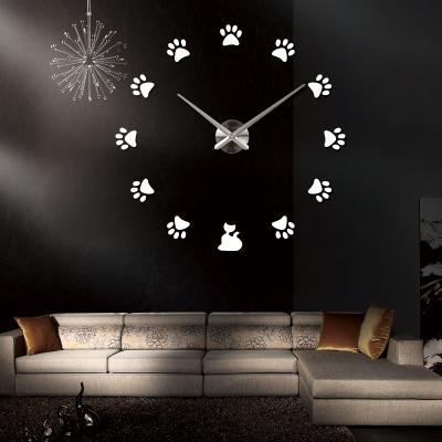 China Antique Style DIY CLOCK 3D Set Home Decoration Reloj De Wood Peeled Large Wall Clock 3D Wall Clock Stickers DIY Frameless Wall Clock For Living Room 13# for sale