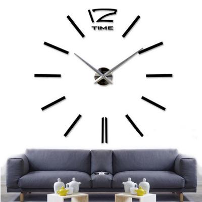 China Antique Style DIY CLOCK 3D Set Home Decoration Reloj De Wood Peeled Large Frameless Wall Clock 3D Wall Clock Stickers DIY For Living Room 11# for sale