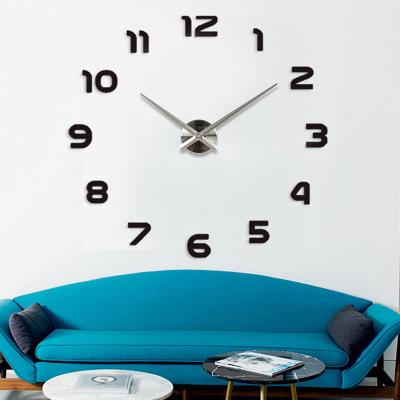 China Antique Style DIY CLOCK 3D Set Home Decoration Reloj De Wood Peeled Large Wall Clock 3D Wall Clock Stickers DIY Frameless Wall Clock For Living Room 2# for sale